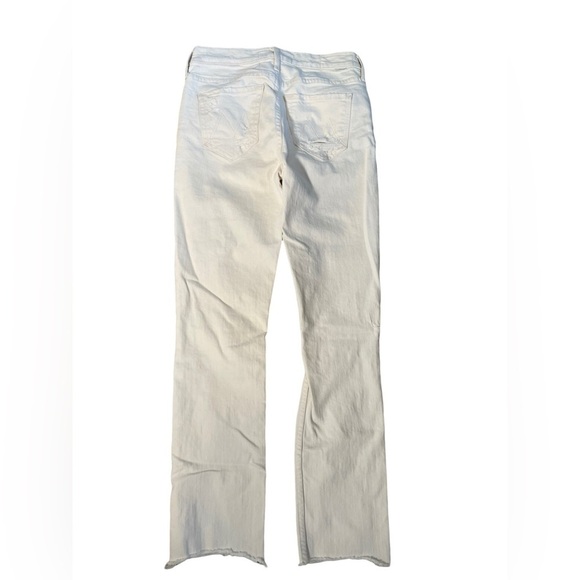 Mother Denim The Flirt Chew Ankle Unnatural Acts Ivory Straight Jeans Sz 25 High - Picture 5 of 16